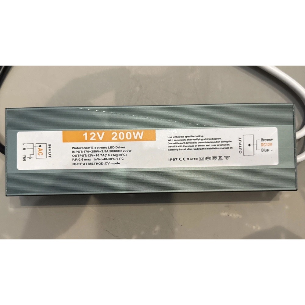 Waterproof 12V 200w Electronic LED Driver